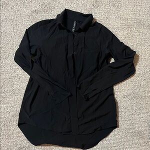 Athleta Classic Black Button-Up Blouse